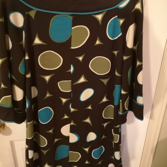 3/4 sleeve a-line polka dot dress - Picture 7 of 7